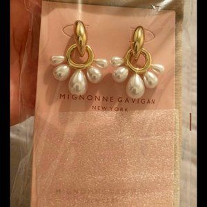 NEW Margot Pearl Drop Earrings Gold, Mignonne Gavi
